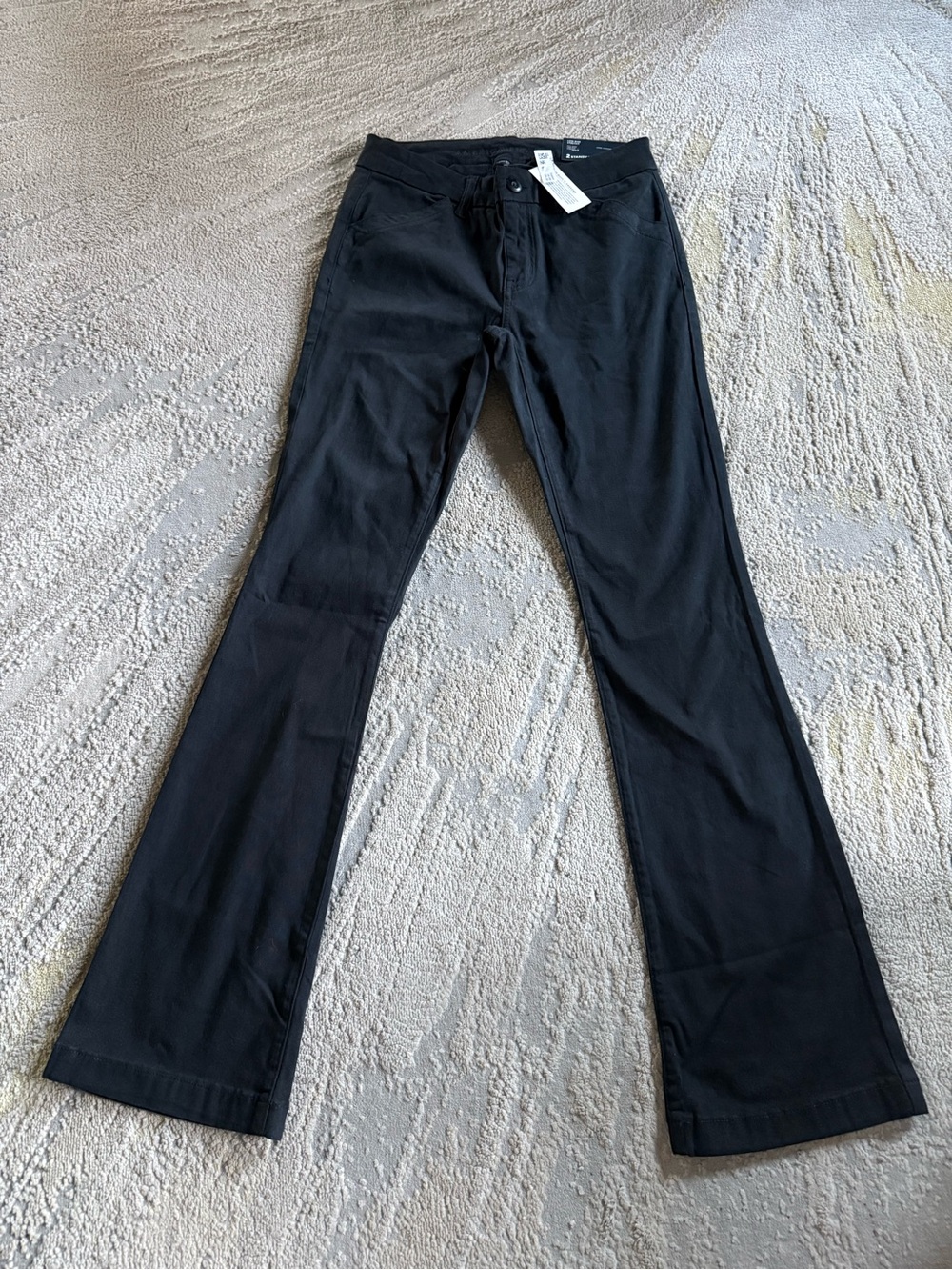 American Eagle black chino pants kick boot cut low rise size 2 new